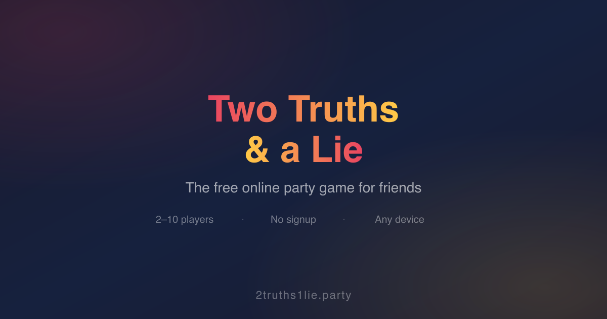 Two Truths and a Lie — Free Online Party Game for Friends